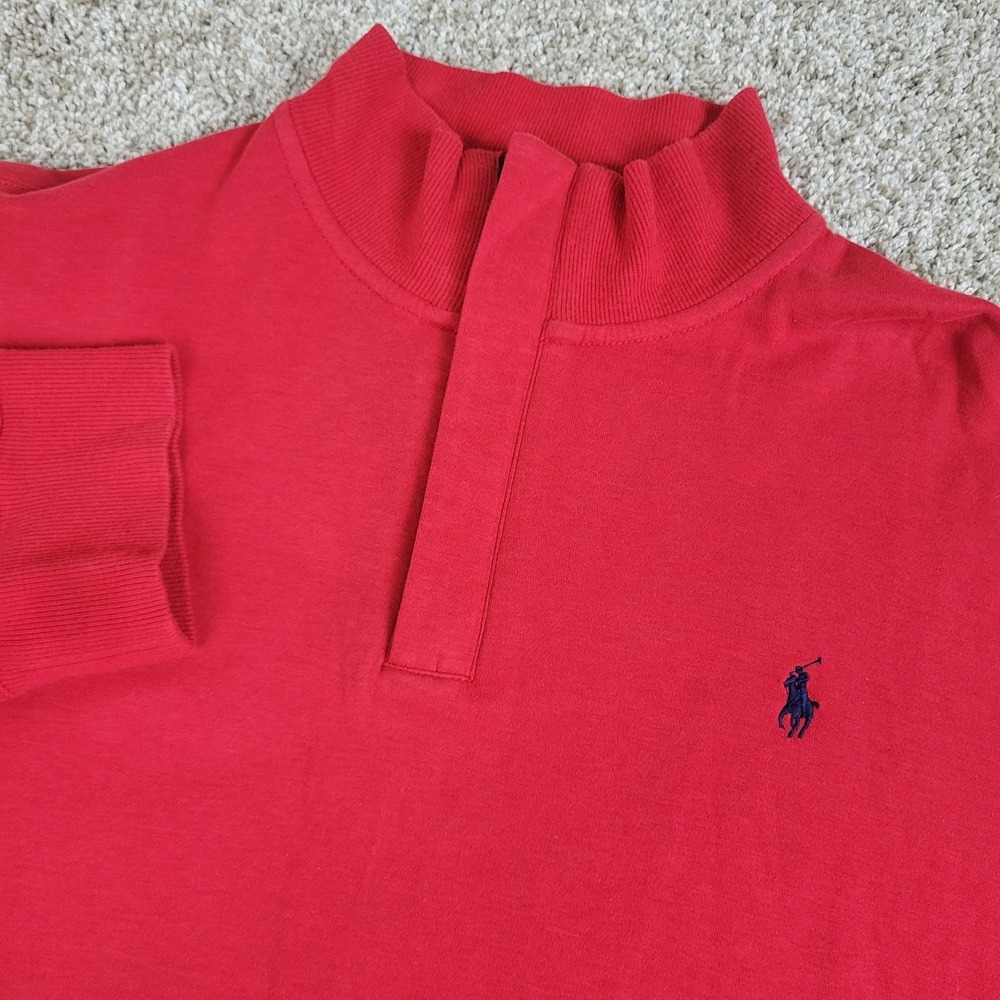 Polo Ralph Lauren Mens XL Solid Red Pony Performance Stretch Quarter Zip